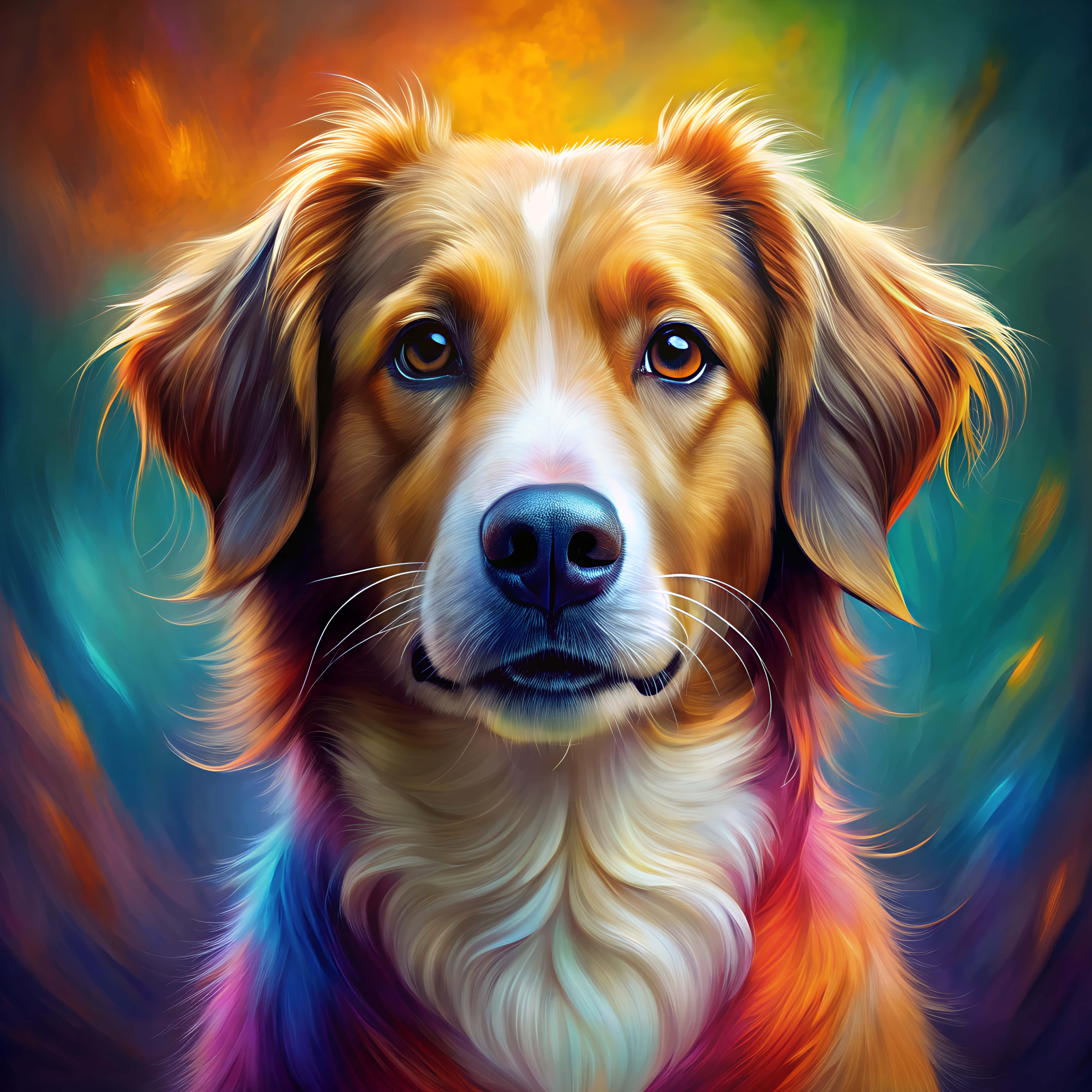 golden retriever, soft fur, warm eyes, 4K Desktop Wallpaper