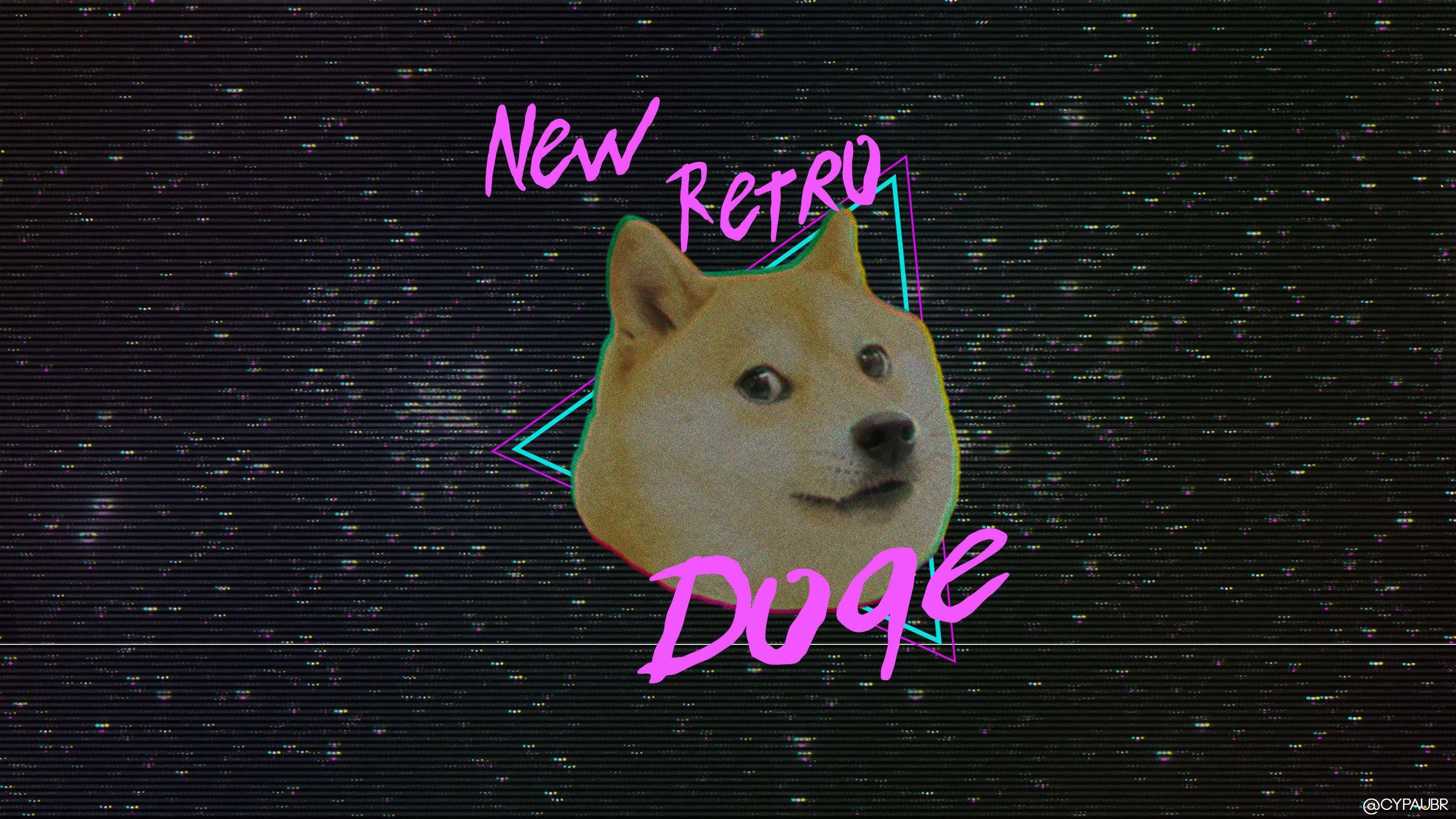 Doge Meme, retro wave, neon text, 2K Desktop Wallpaper