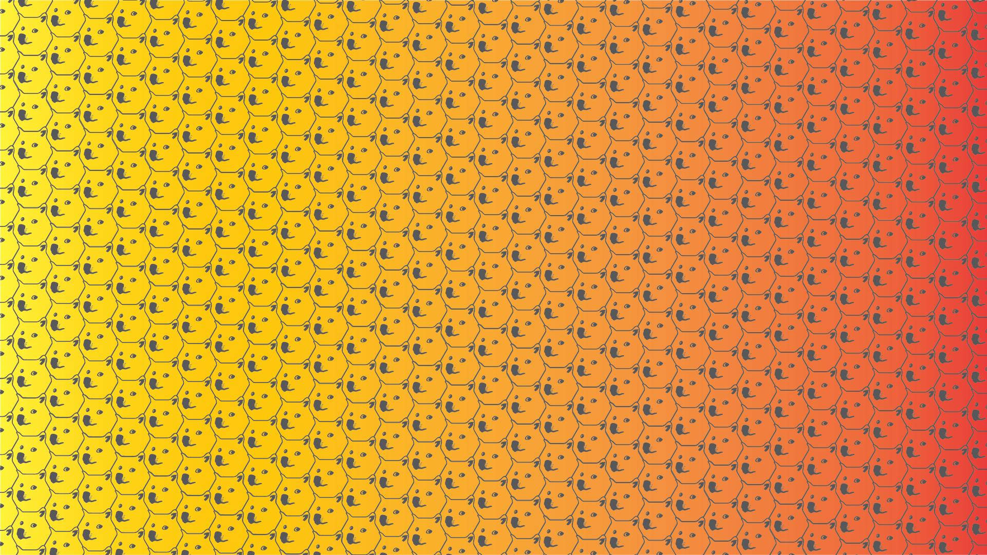 Doge, seamless pattern, hexagonal smiley faces, Full HD Desktop Wallpaper