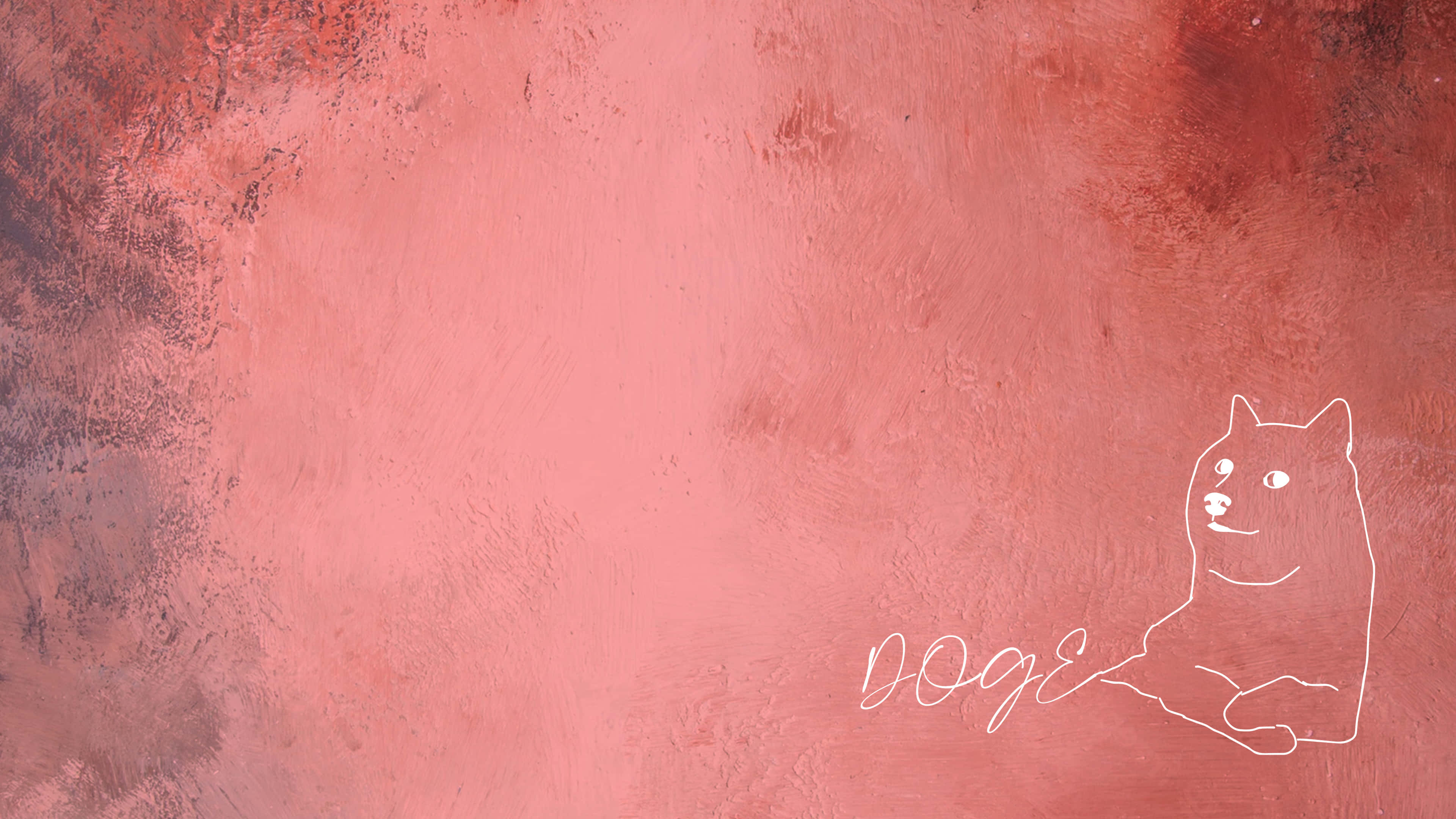 Doge, red, line art, 4K Desktop Wallpaper