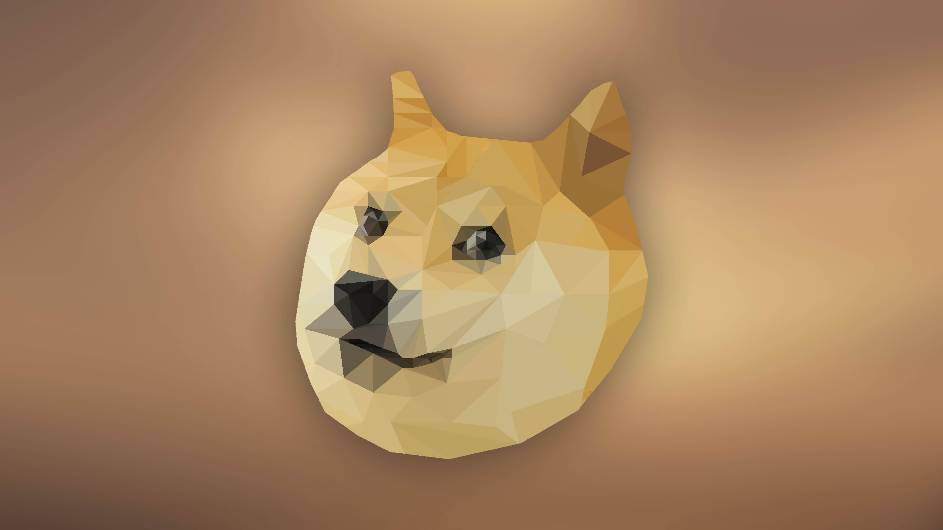 geometric art doge meme, low-poly doge head, geometric facets, 4K Desktop Wallpaper