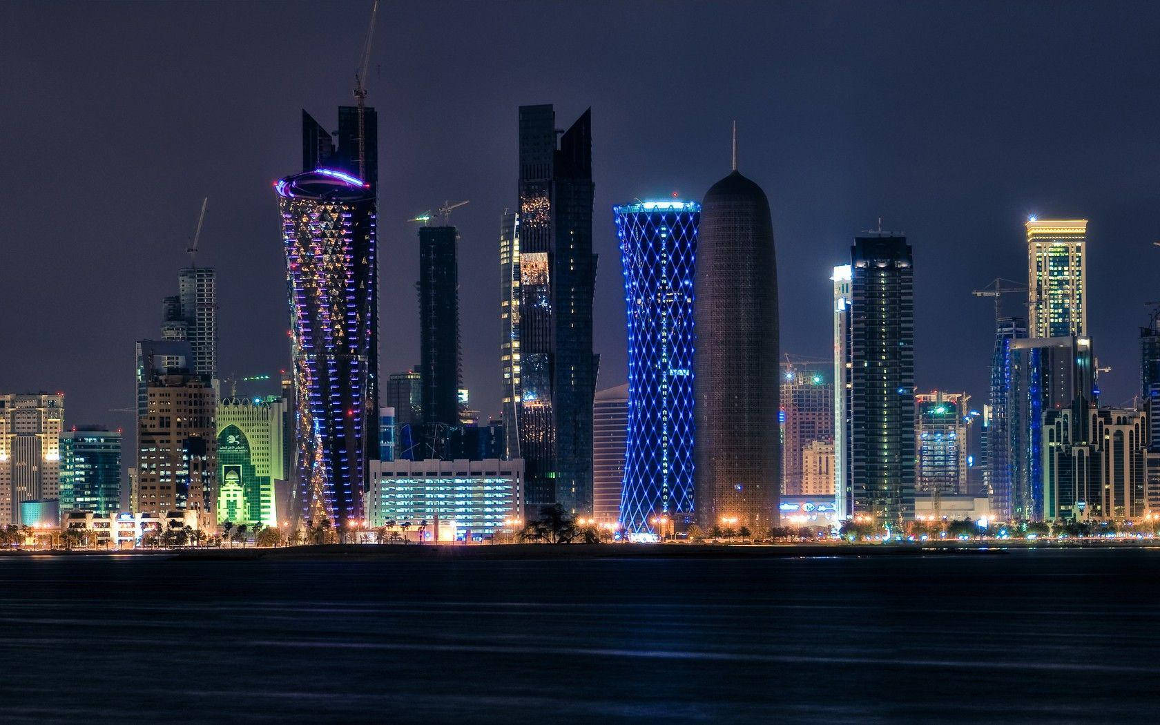 Doha, cityscape, modern skyscrapers, HD Desktop Wallpaper