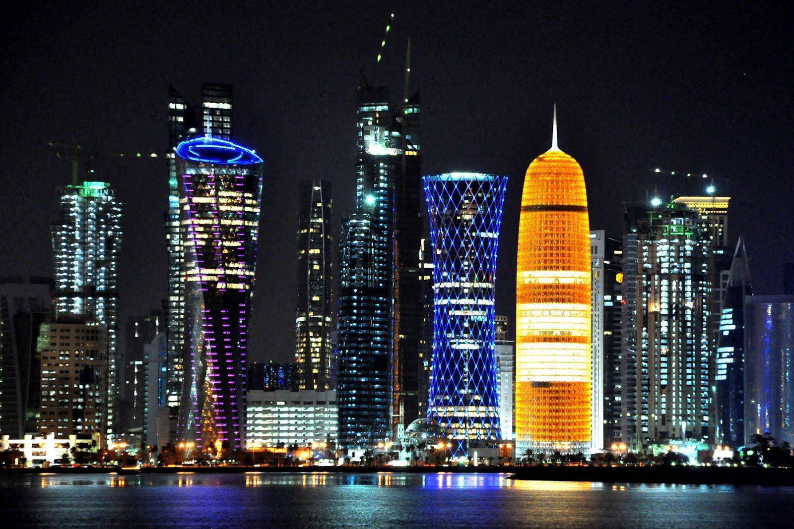 Doha, cityscape, modern skyscrapers, HD Desktop Wallpaper