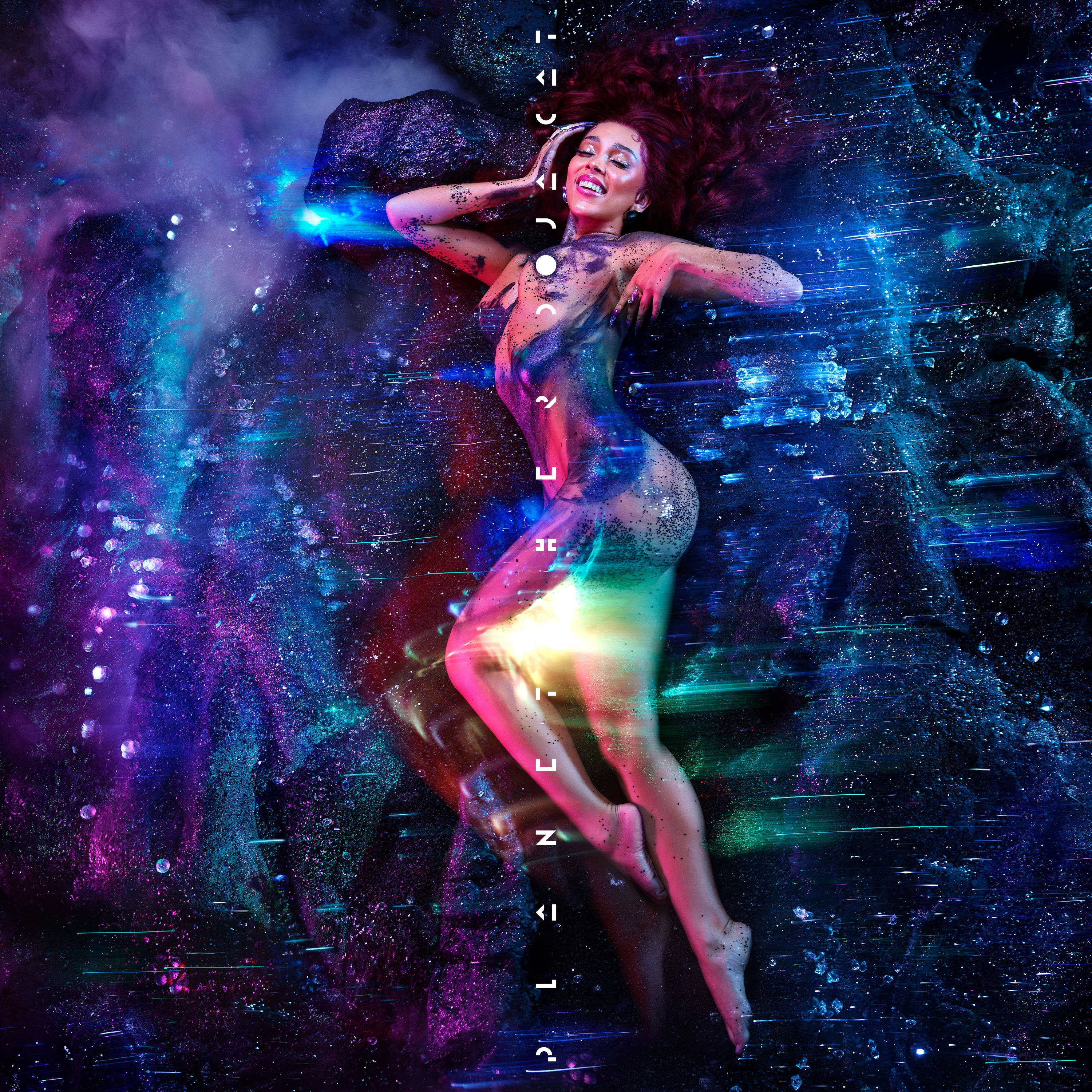 A.I. Doja Cat, cosmic nebulae, glowing particles, 2K Desktop Wallpaper