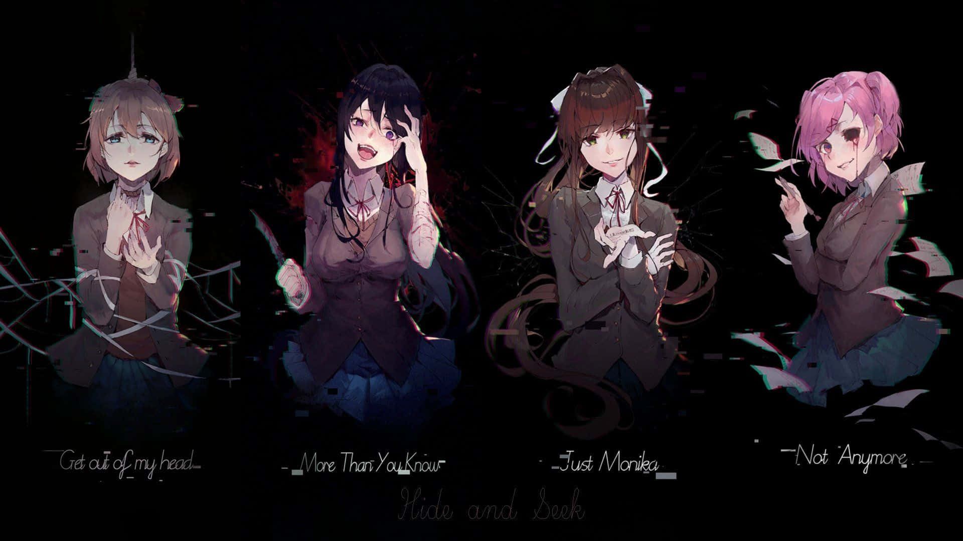 Doki Doki, anime girls, school uniforms, Full HD Desktop Wallpaper