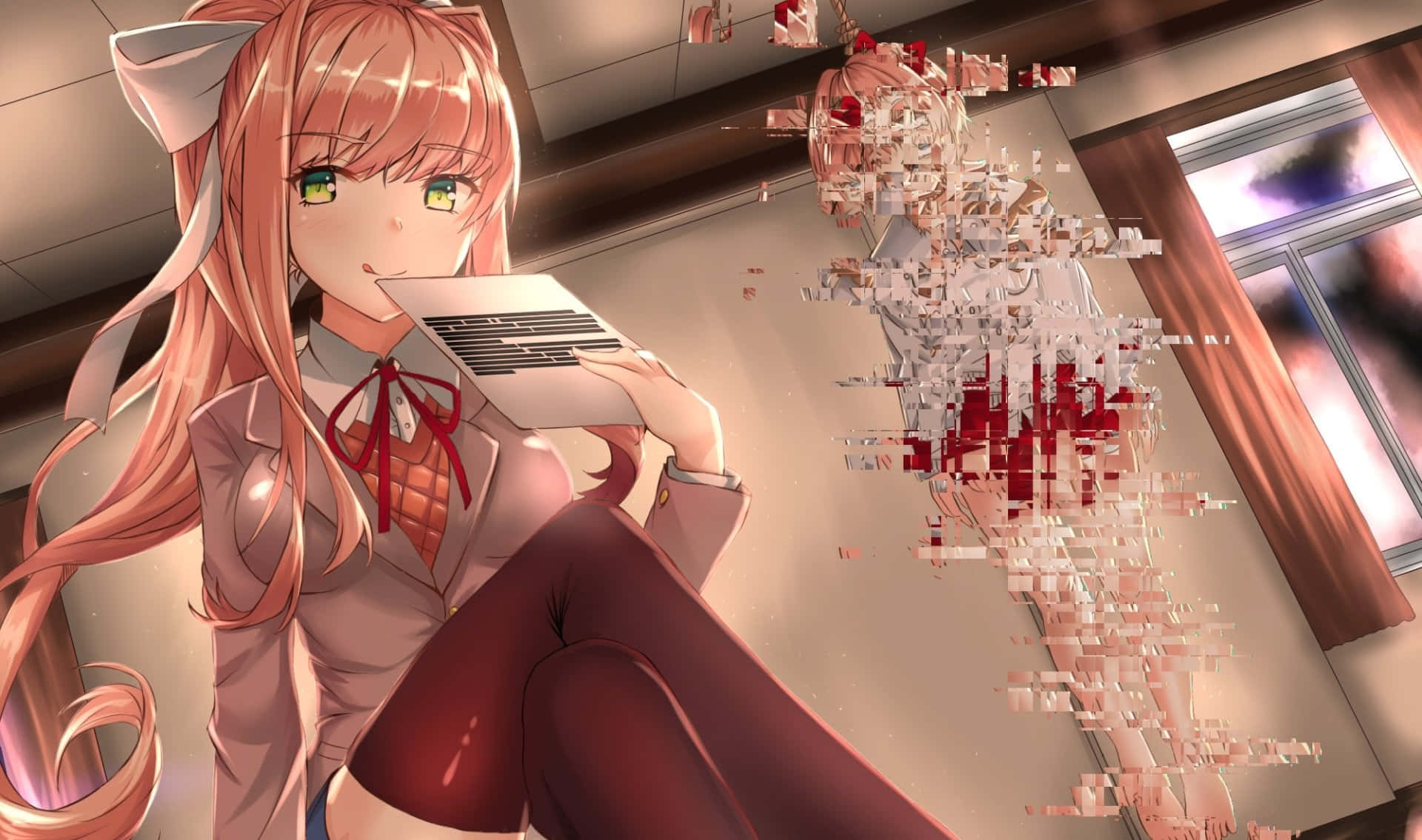 Doki Doki, anime girl, cat ears, Full HD Desktop Wallpaper