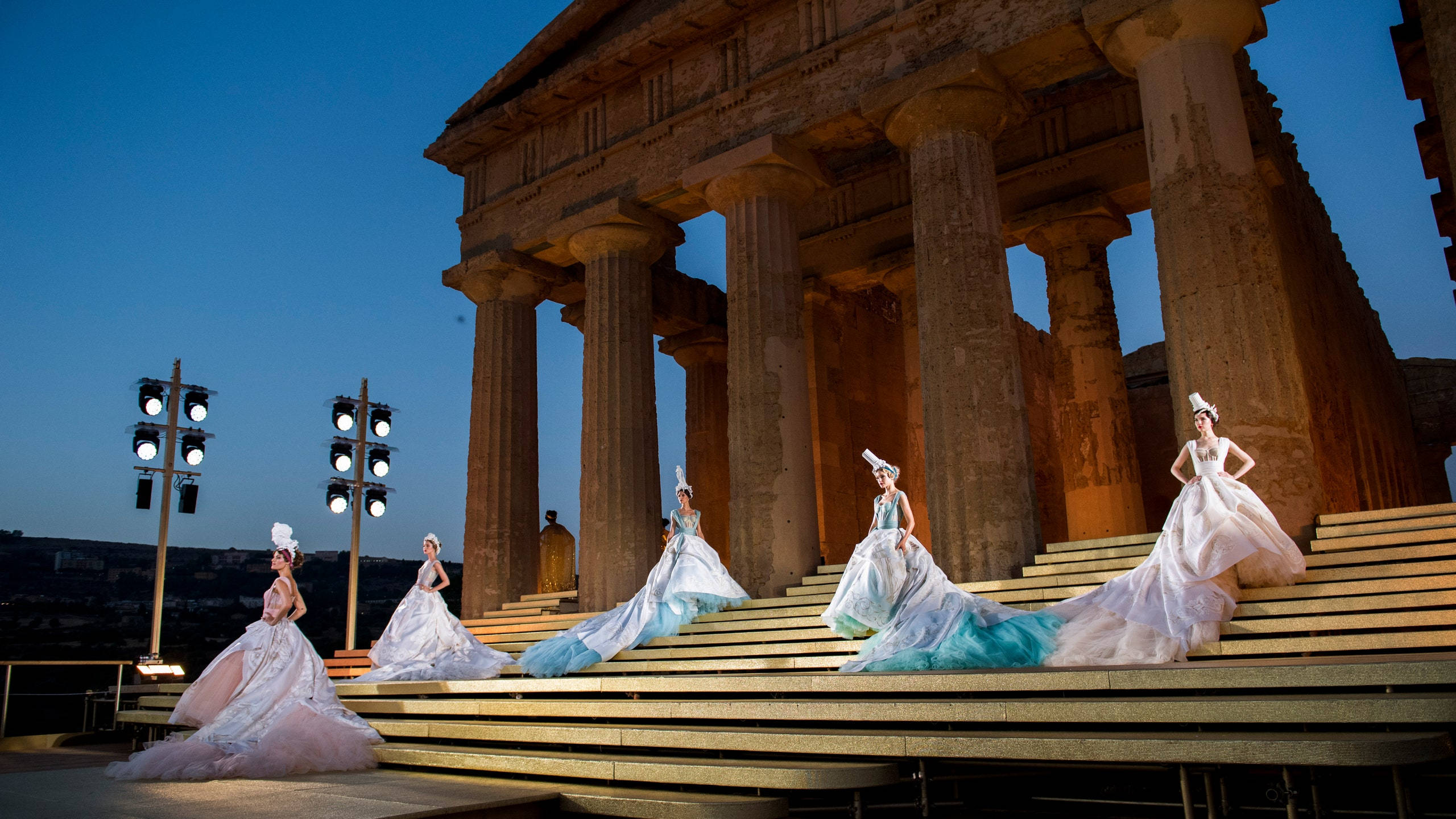 Dolce And Gabbana, ancient temple, twilight, 2K Desktop Wallpaper
