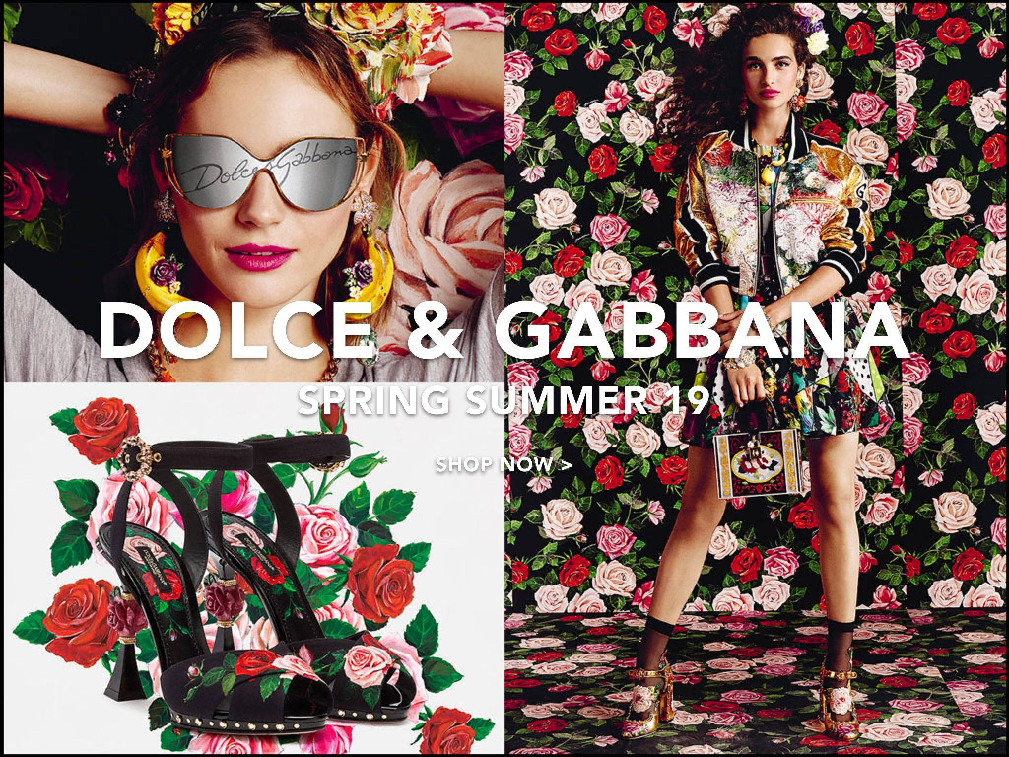 Dolce & Gabbana, spring summer 19, floral outfits, Full HD Desktop Wallpaper