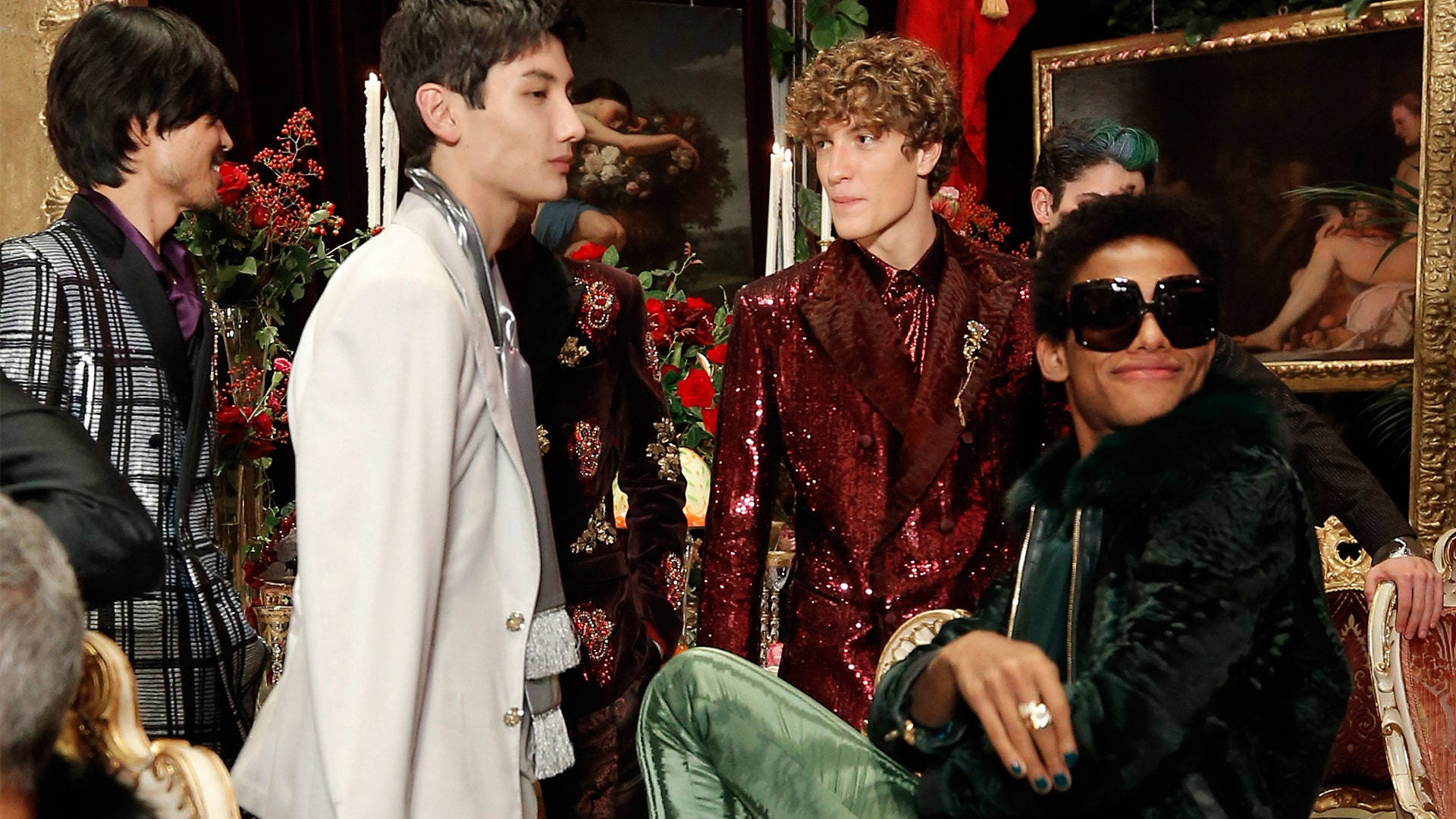 Dolce And Gabbana, opulent velvet, sequined outfits, Full HD Desktop Wallpaper