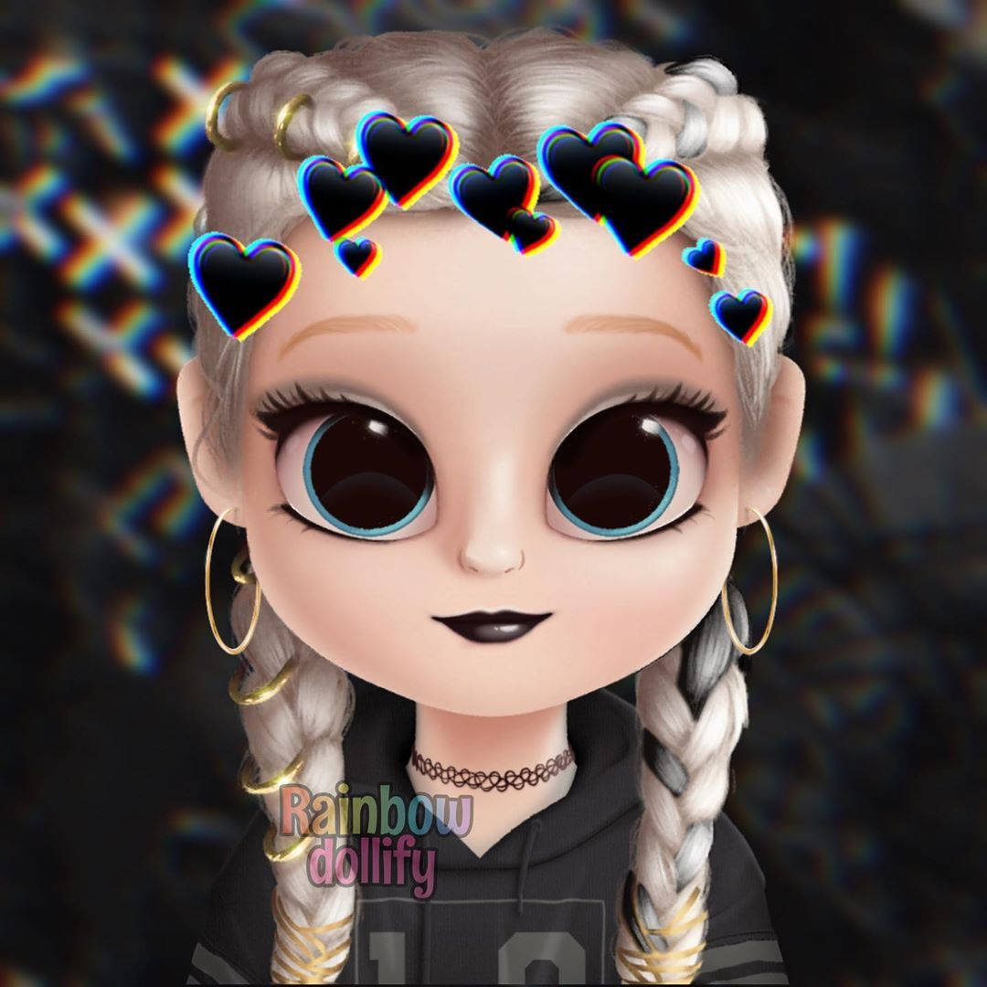 Dollify, anime doll, braided silver hair, SD Desktop Wallpaper