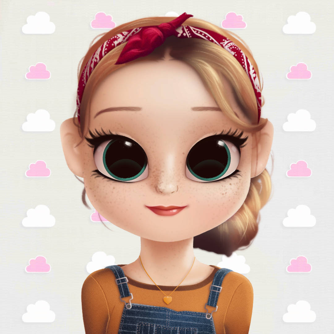 Dollify, red bandana, freckles, SD Desktop Wallpaper