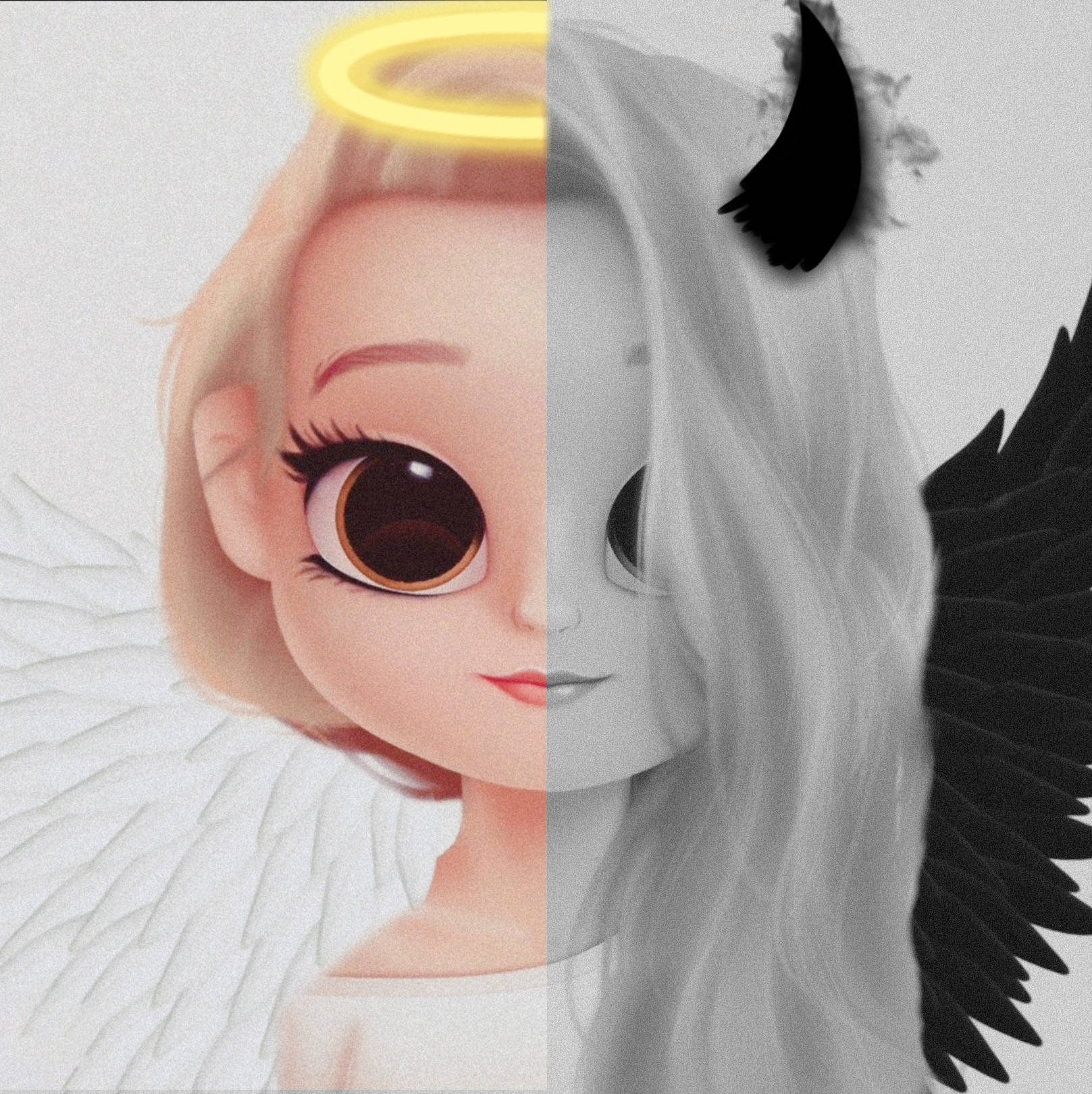 Dollify, anime girl, angelic half, HD Phone Wallpaper