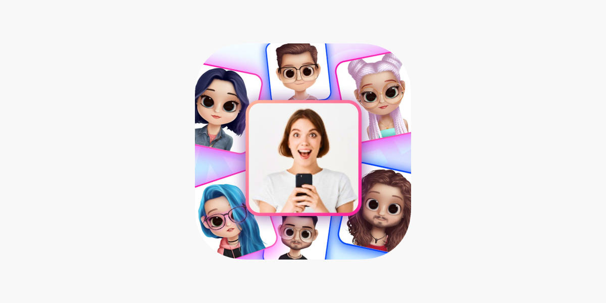 Dollify, phone, six colorful cartoon avatars, SD Desktop Wallpaper