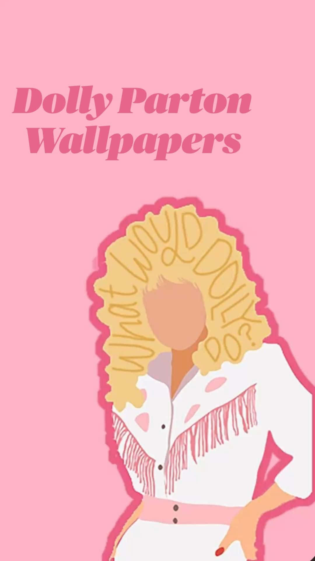Dolly Parton, pink background, stylized illustration, Full HD Phone Wallpaper