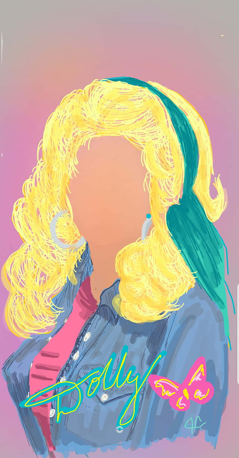 Dolly Parton, voluminous blonde curls, teal streaks, HD Phone Wallpaper