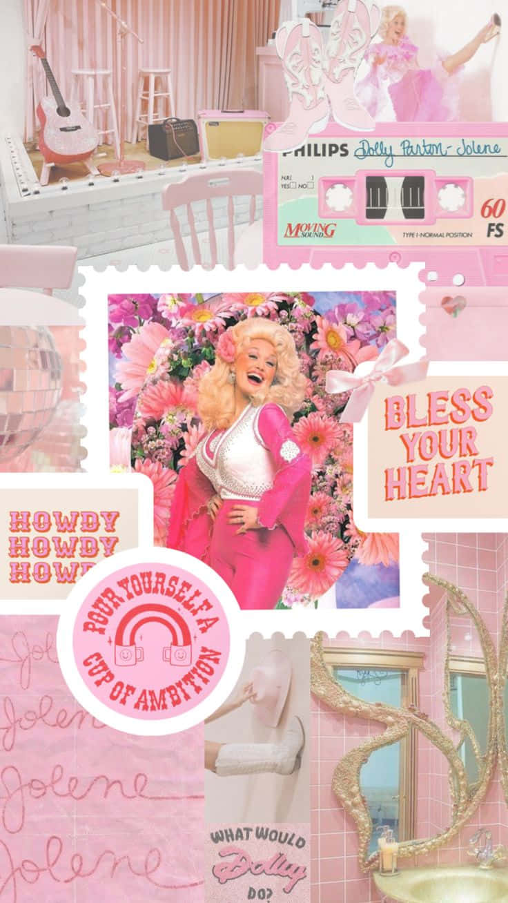 Dolly Parton, vibrant pink, flowers, HD Phone Wallpaper