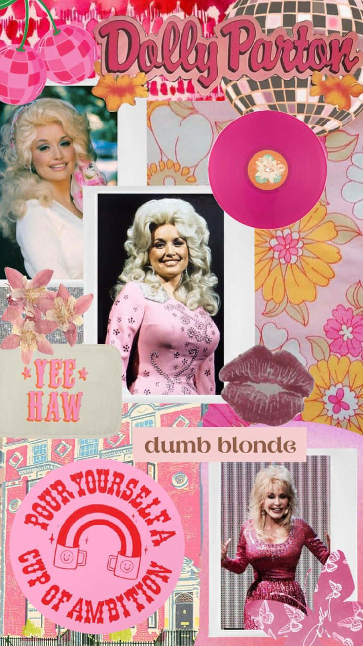 Dolly Parton, pink, collage, HD Phone Wallpaper