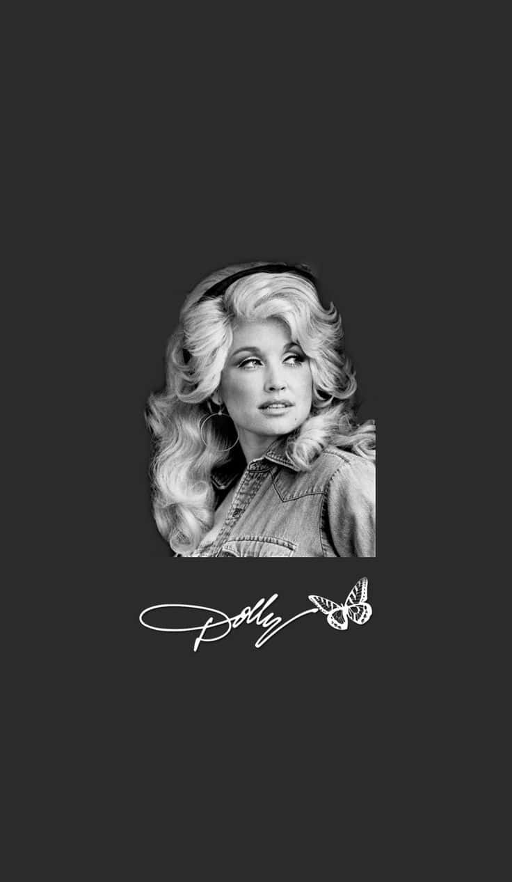 Dolly Parton, voluminous blonde curls, denim jacket, SD Phone Wallpaper