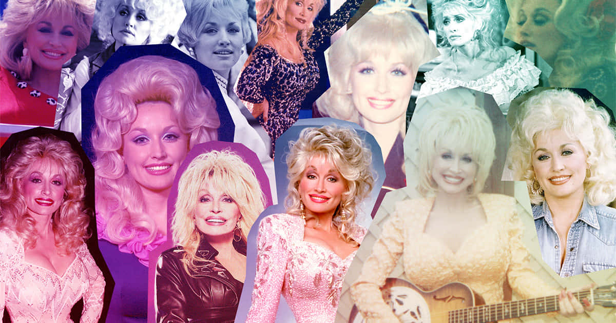 Dolly Parton, collage, iconic portraits, SD Desktop Wallpaper