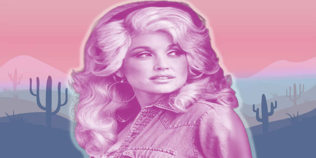 Dolly Parton, voluminous blonde hair, denim jacket, SD Desktop Wallpaper