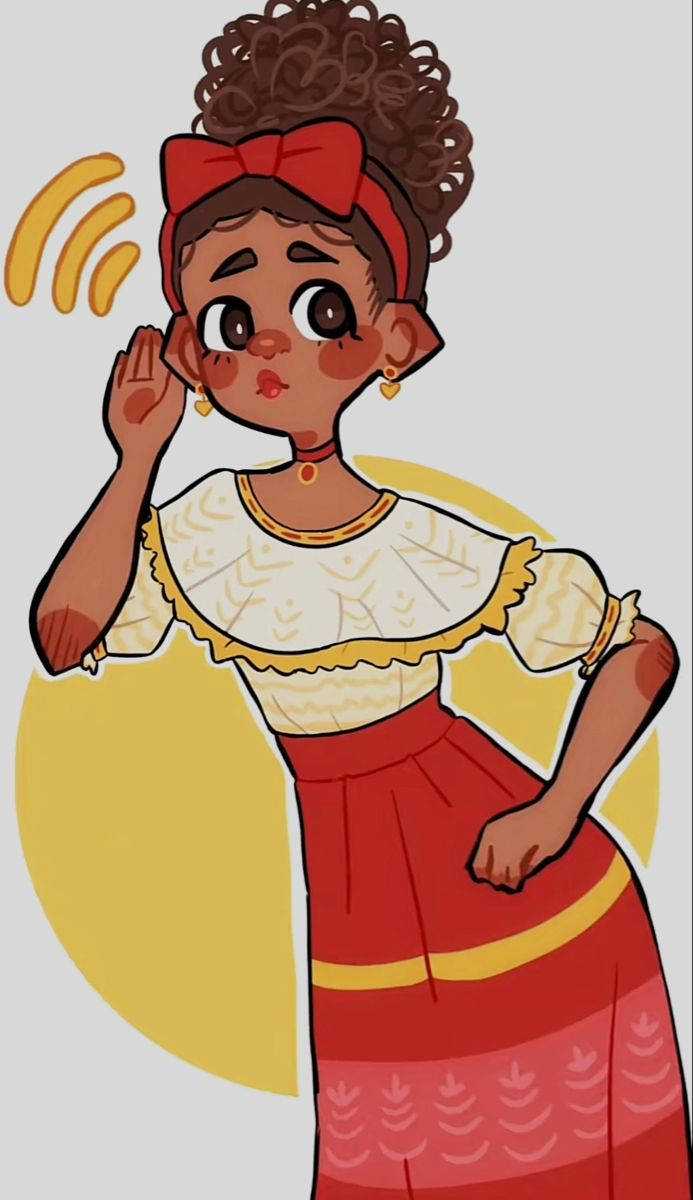 Dolores Madrigal, curly hair, red bow, SD Phone Wallpaper