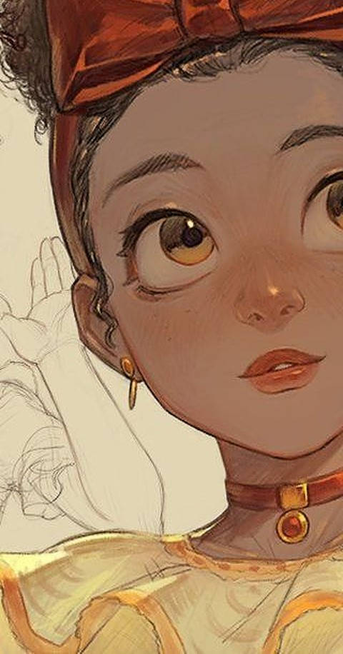Dolores Madrigal, red bow, gold jewelry, SD Phone Wallpaper