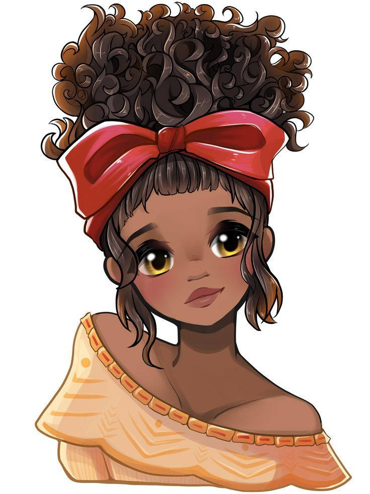 Dolores Madrigal, anime-style illustration, voluminous curly hair, SD Phone Wallpaper