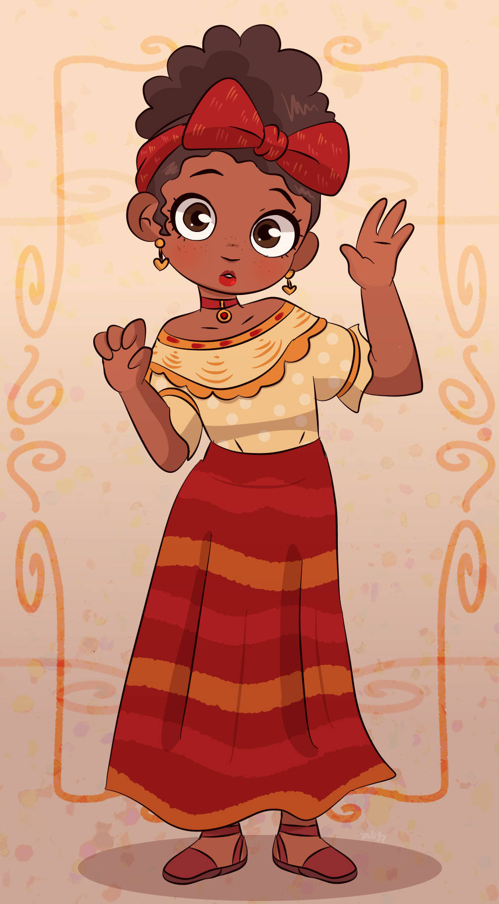 Dolores Madrigal, chibi art, curly hair, HD Phone Wallpaper