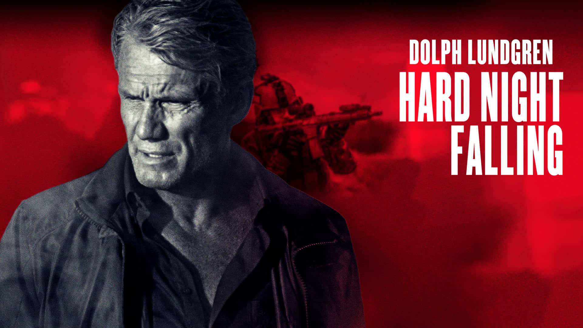Dolph Lundgren, fiery red backdrop, blurred soldier, Full HD Desktop Wallpaper