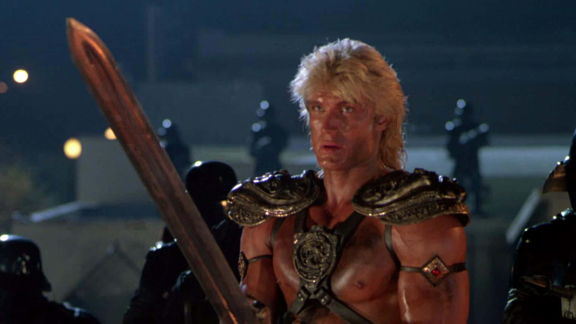 Dolph Lundgren, glowing sword, ornate armor, Full HD Desktop Wallpaper