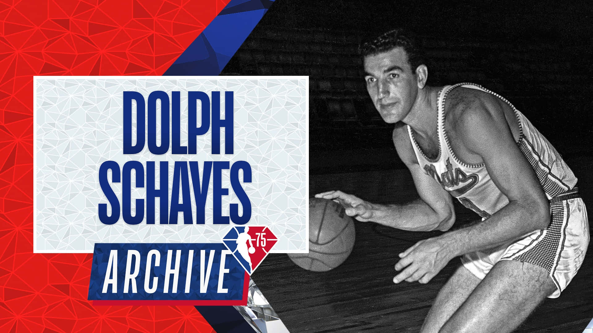 Dolph Schayes, NBA Center Player, black and white photo, Full HD Desktop Wallpaper