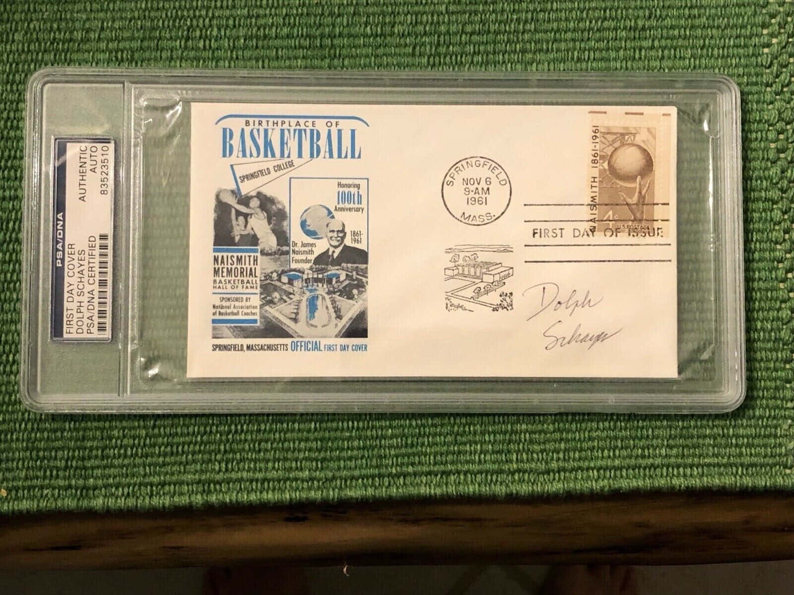 Dolph Schayes, 1961 first day cover, PSA/DNA graded slab, HD Desktop Wallpaper