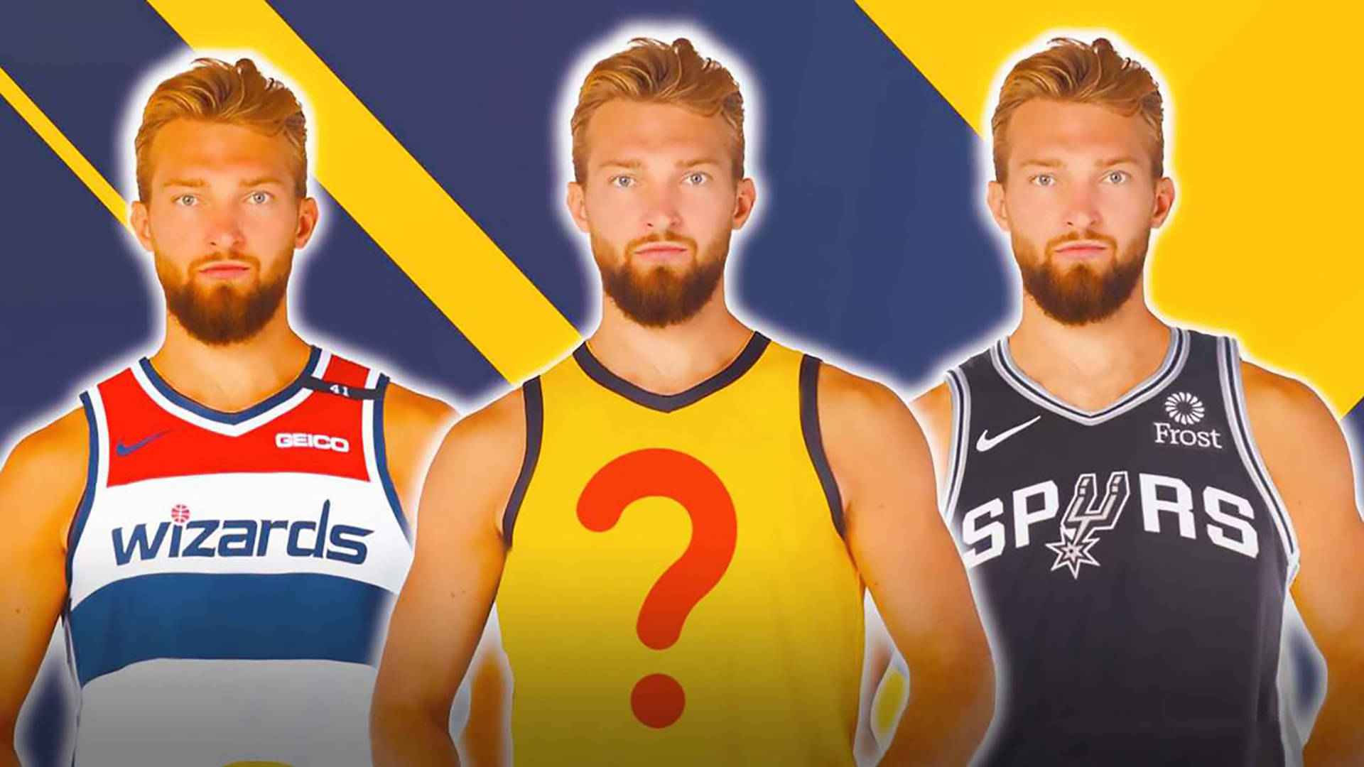 Domantas Sabonis, basketball jerseys, bearded men, Full HD Desktop Wallpaper