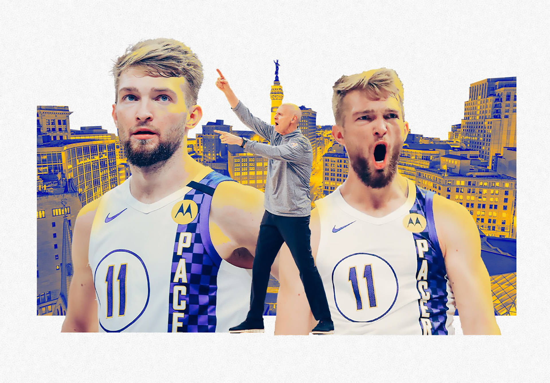 Domantas Sabonis, white jersey, number 11, Full HD Desktop Wallpaper