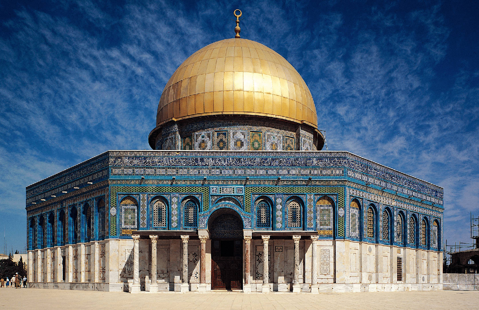 Dome of the Rock, gold, vibrant blue sky, HD Desktop Wallpaper