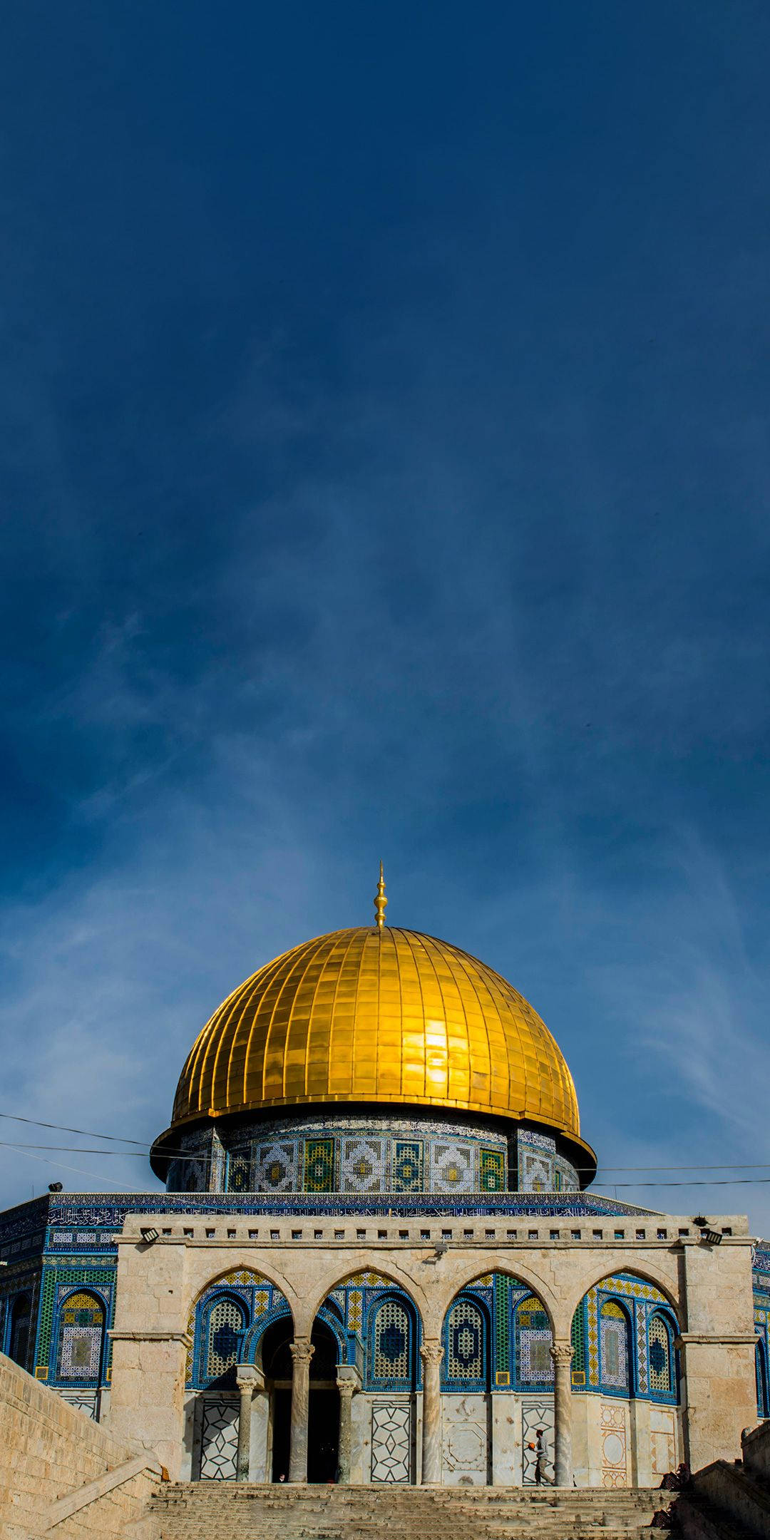 Dome Of The Rock, golden dome, clear blue sky, Full HD Phone Wallpaper