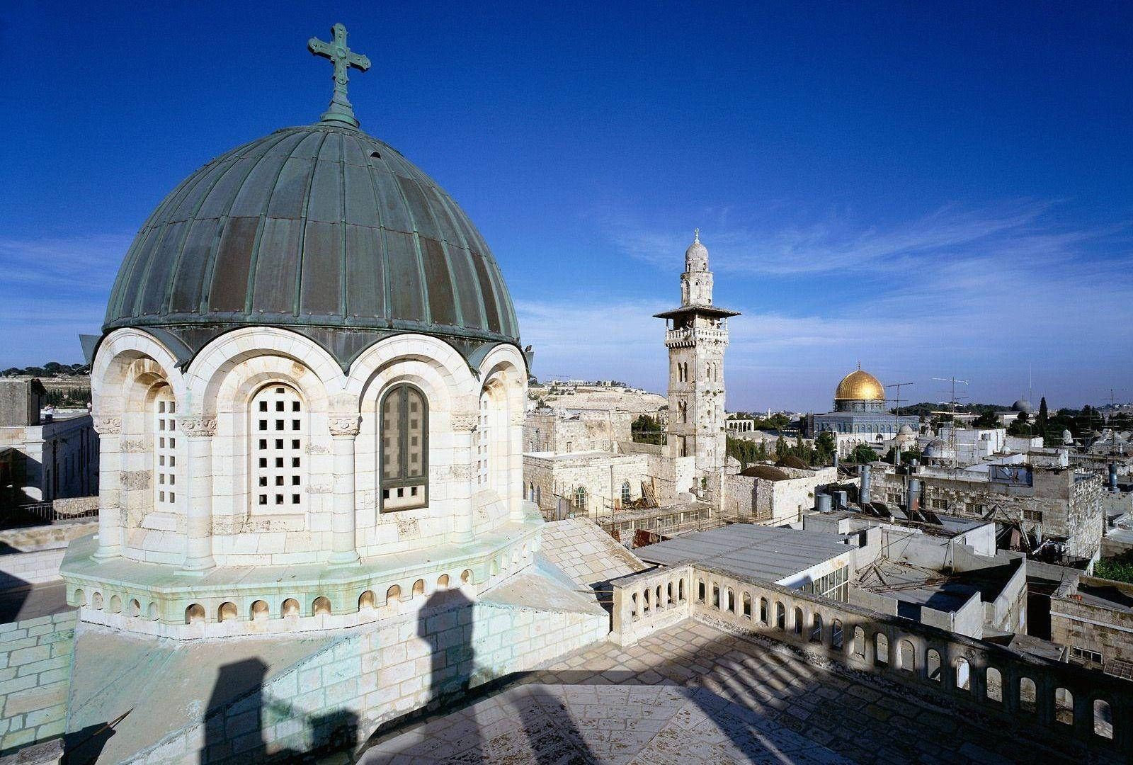 Dome Of The Rock, green roof, golden dome, HD Desktop Wallpaper