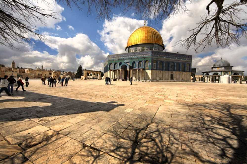 Dome Of The Rock, golden dome, bright blue sky, SD Desktop Wallpaper