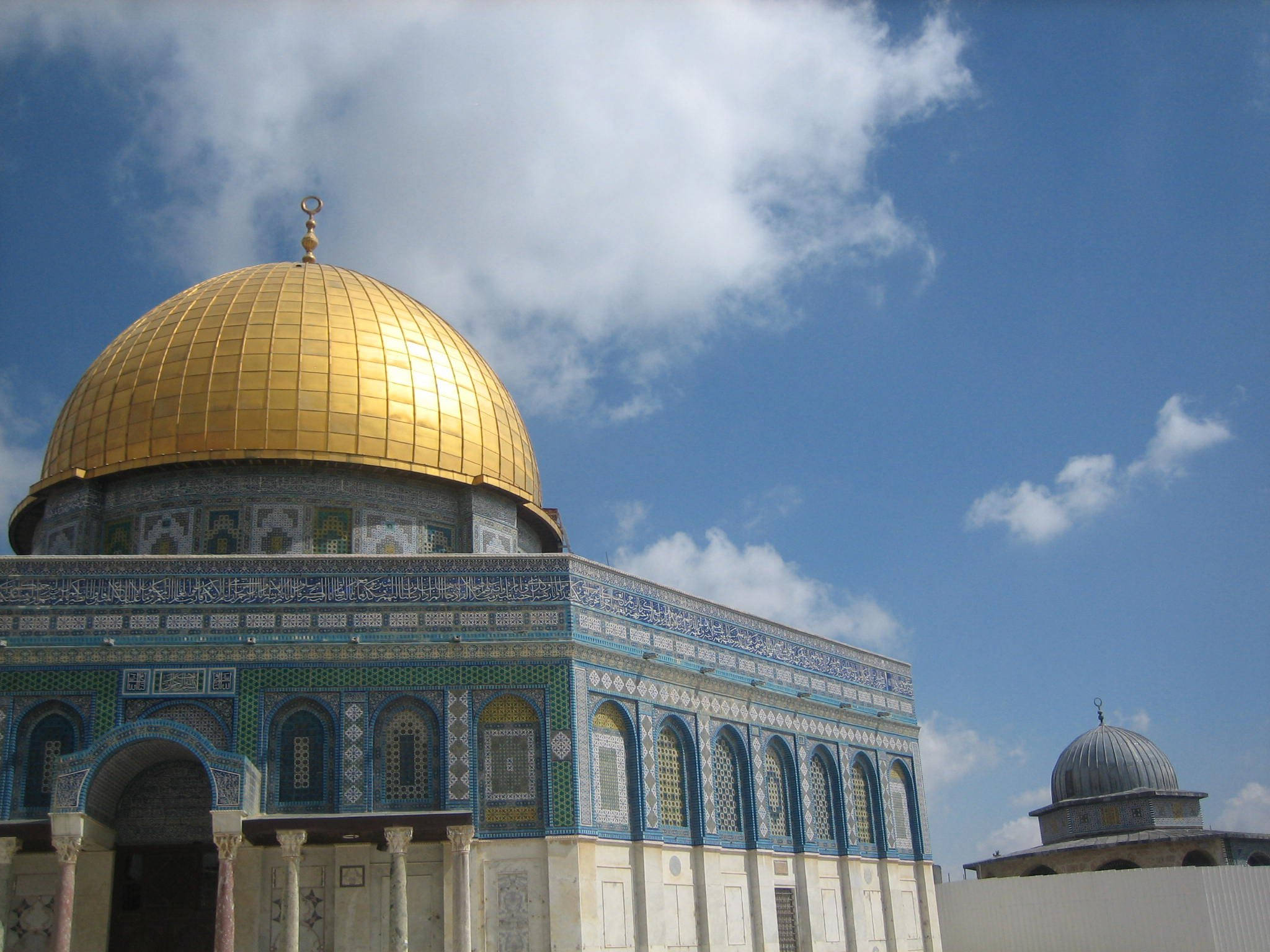 Dome Of The Rock, golden dome, bright blue sky, Full HD Desktop Wallpaper
