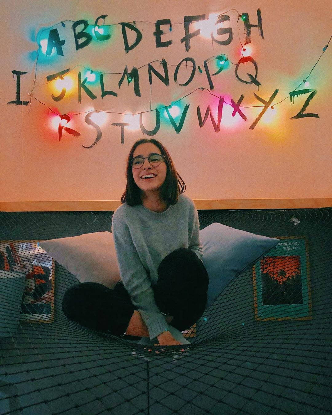 Domelipa, net hammock, colorful string lights, HD Phone Wallpaper
