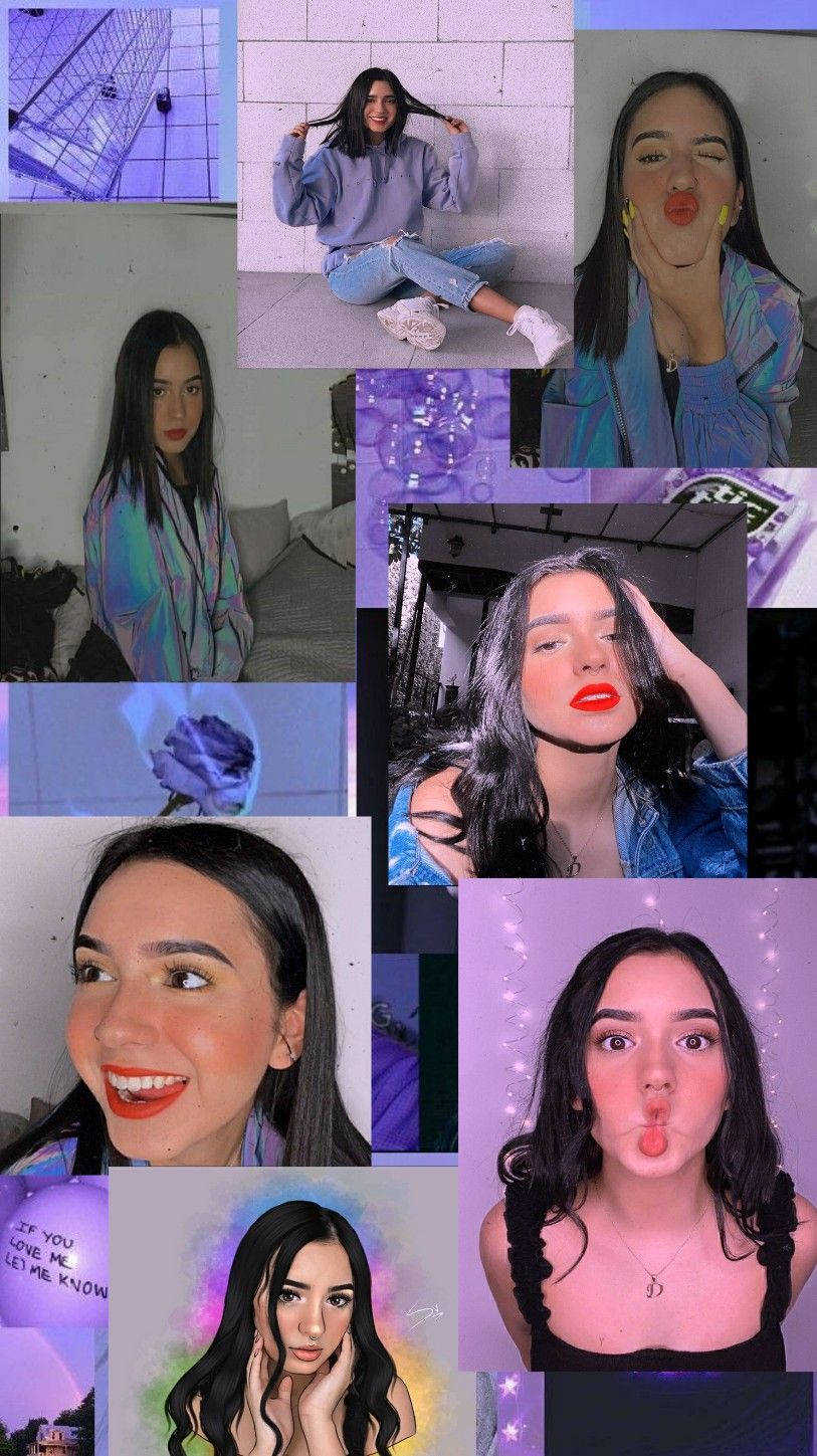 Domelipa, purple, collage, HD Phone Wallpaper