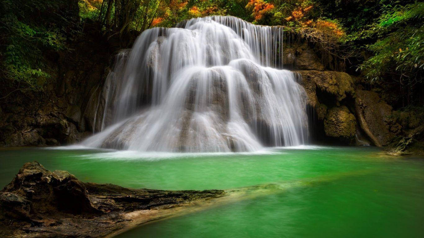 Dominica, green lake, waterfalls, HD Desktop Wallpaper