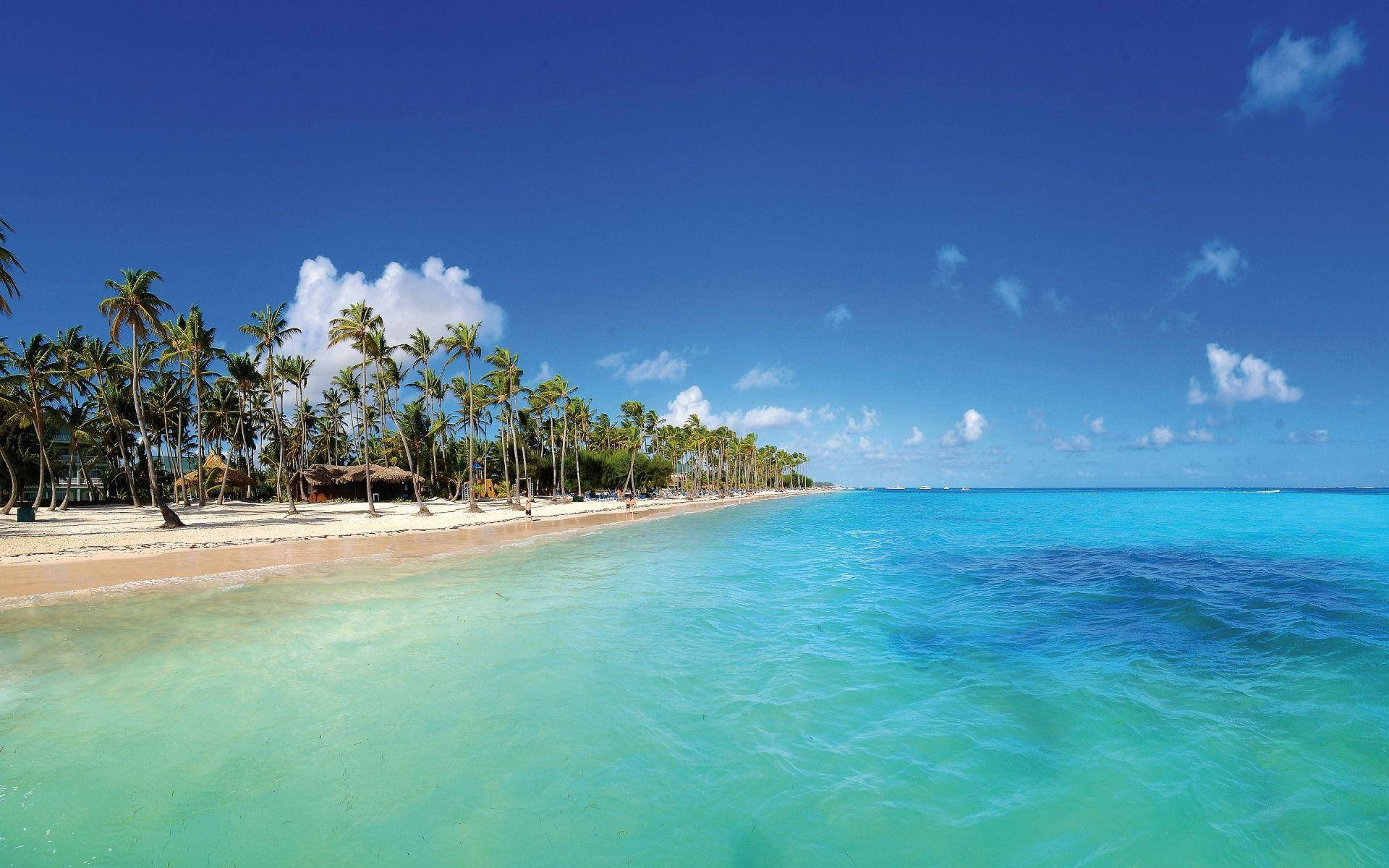 Dominican Republic, turquoise waters, white sand, Full HD Desktop Wallpaper