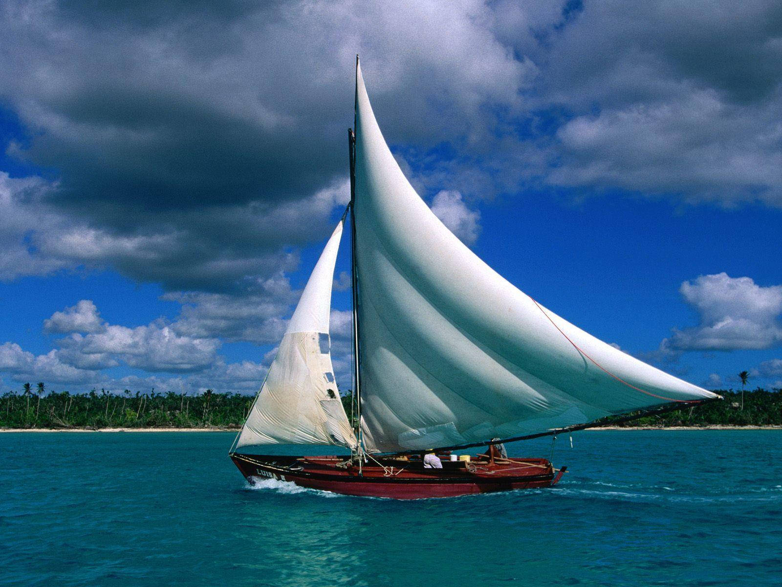 Dominican Republic, sailboat, wooden sailboat, HD Desktop Wallpaper