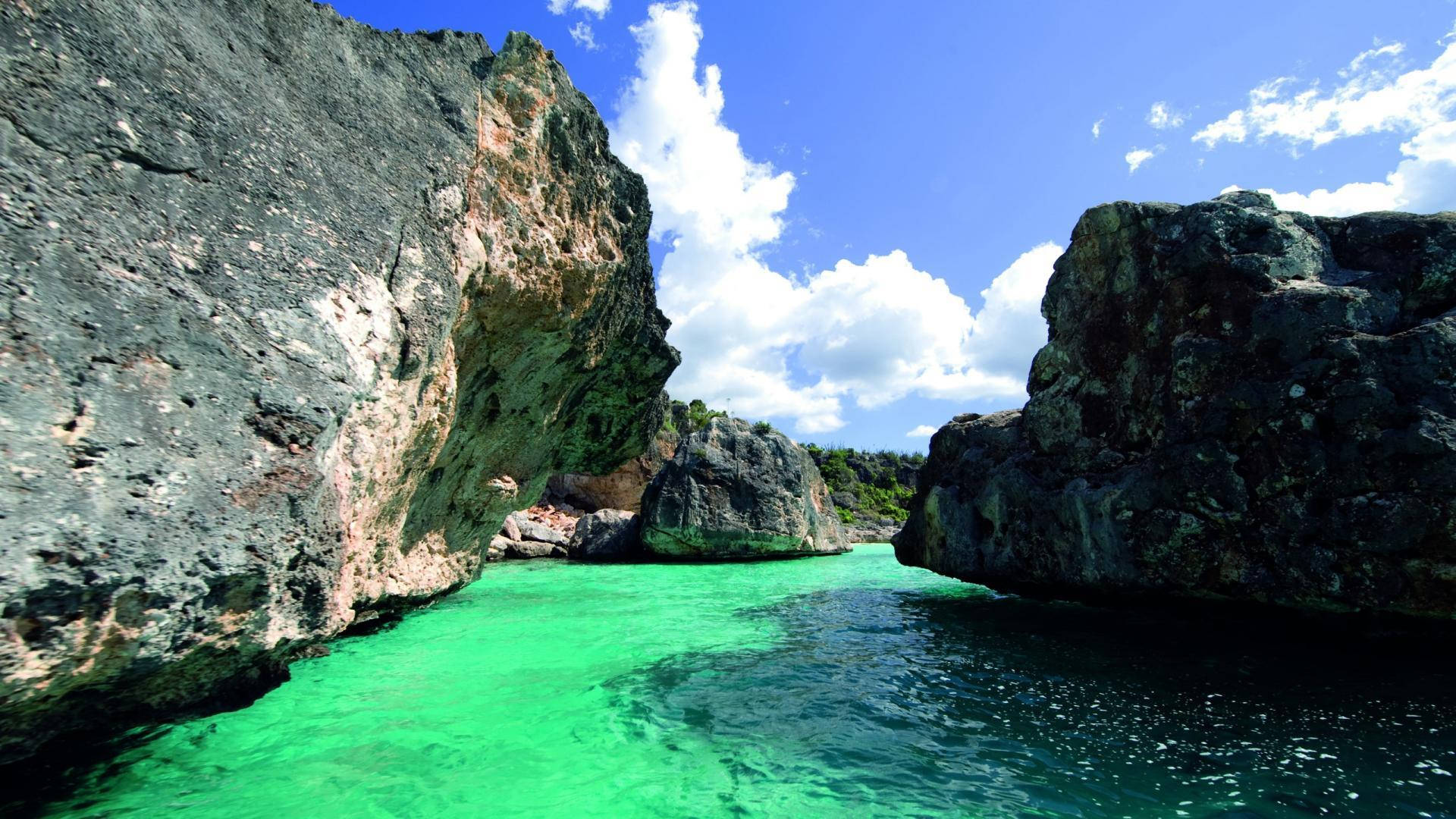 Dominican Republic, river view, turquoise water, Full HD Desktop Wallpaper