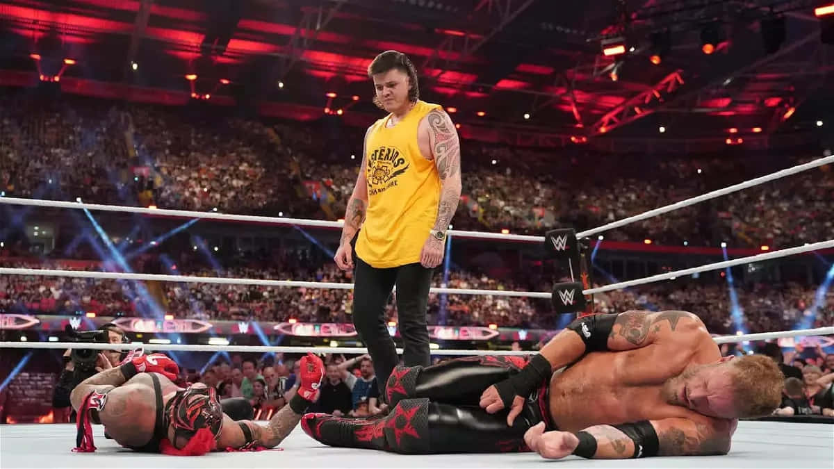 Dominik Mysterio, wrestling ring, yellow shirt, SD Desktop Wallpaper