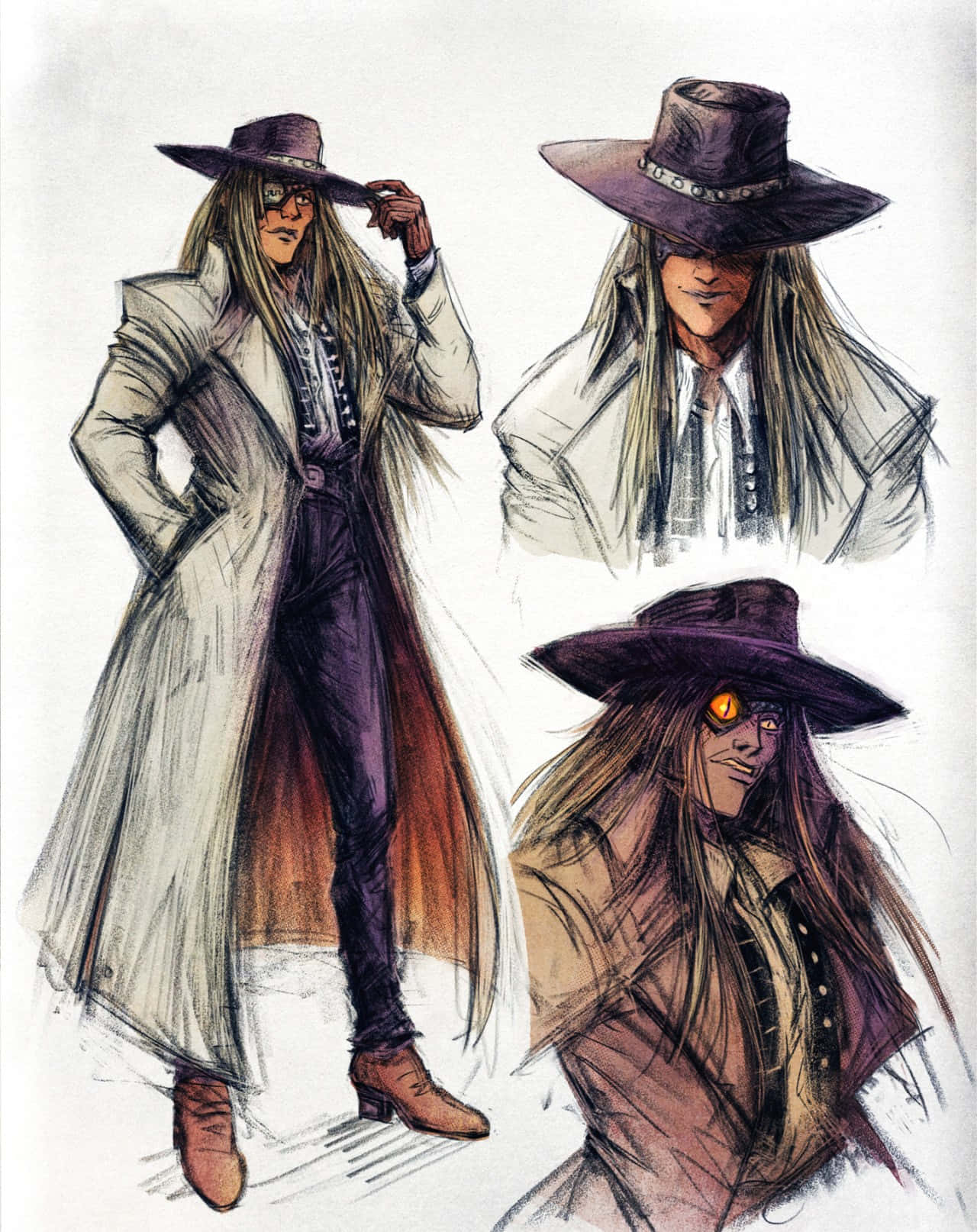 Dominique The Cyclops, long-haired figure, wide-brimmed hat, HD Phone Wallpaper