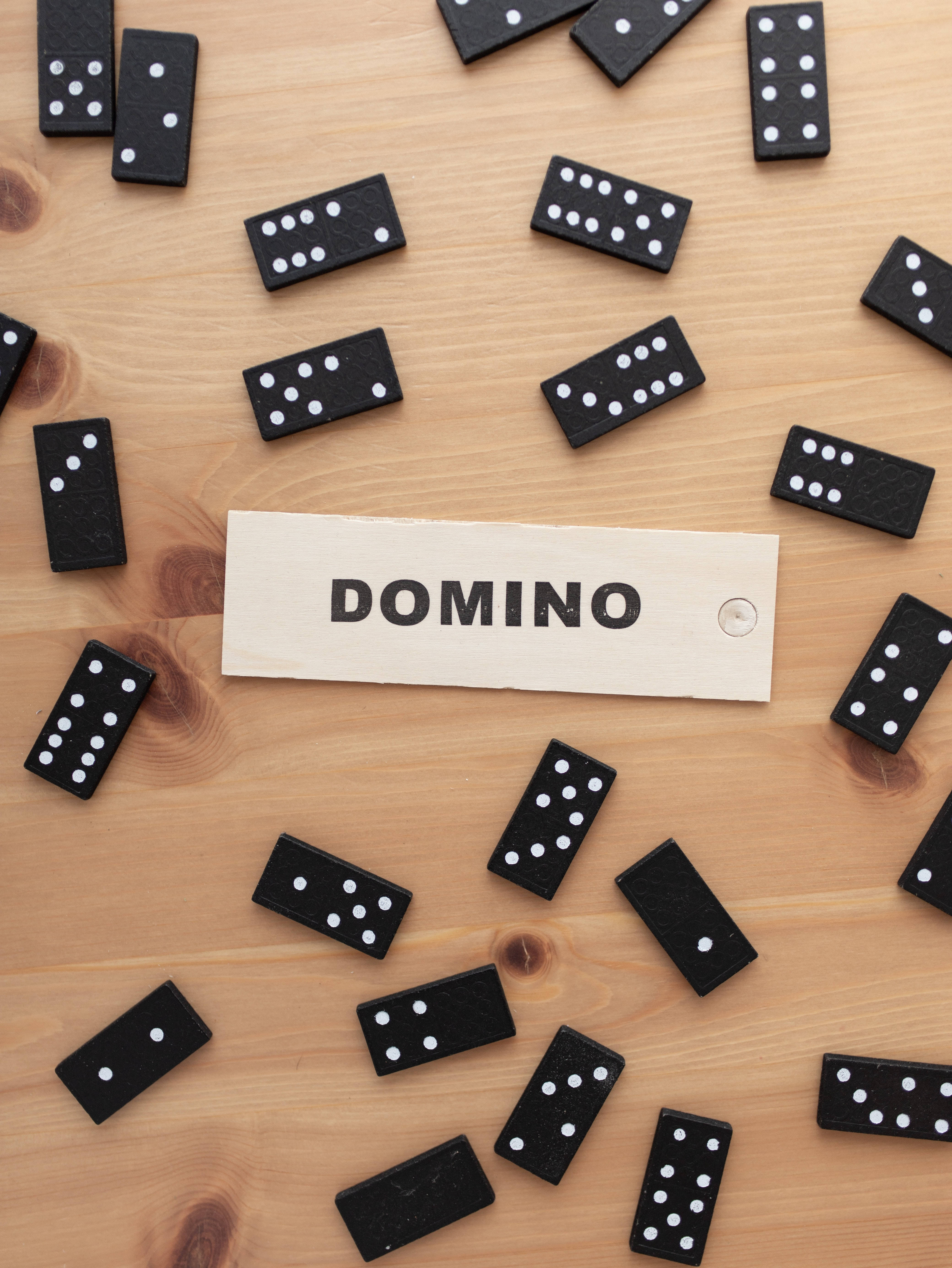 Domino, black domino tiles, white dots, 5K Phone Wallpaper