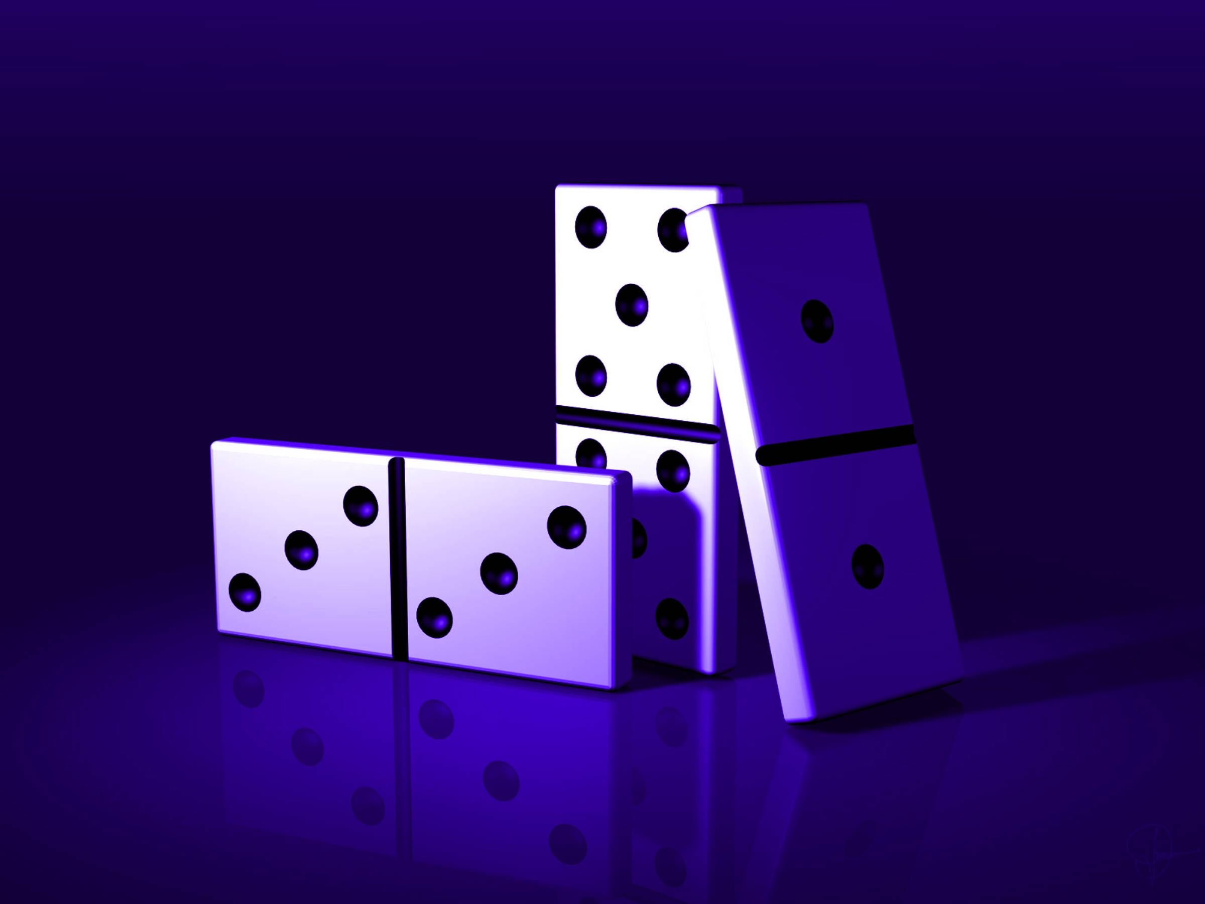 Domino, purple light, shiny white dominoes, Full HD Desktop Wallpaper