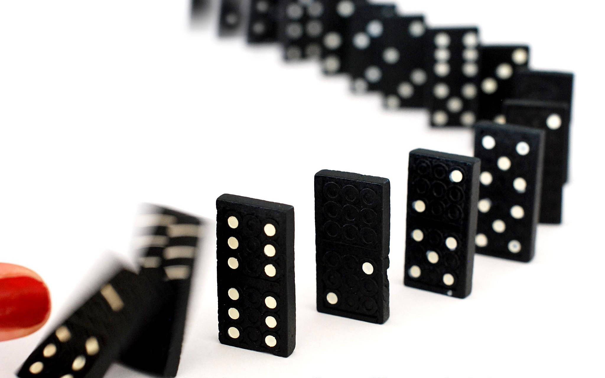 black dominoes, white dots, white surface, Full HD Desktop Wallpaper